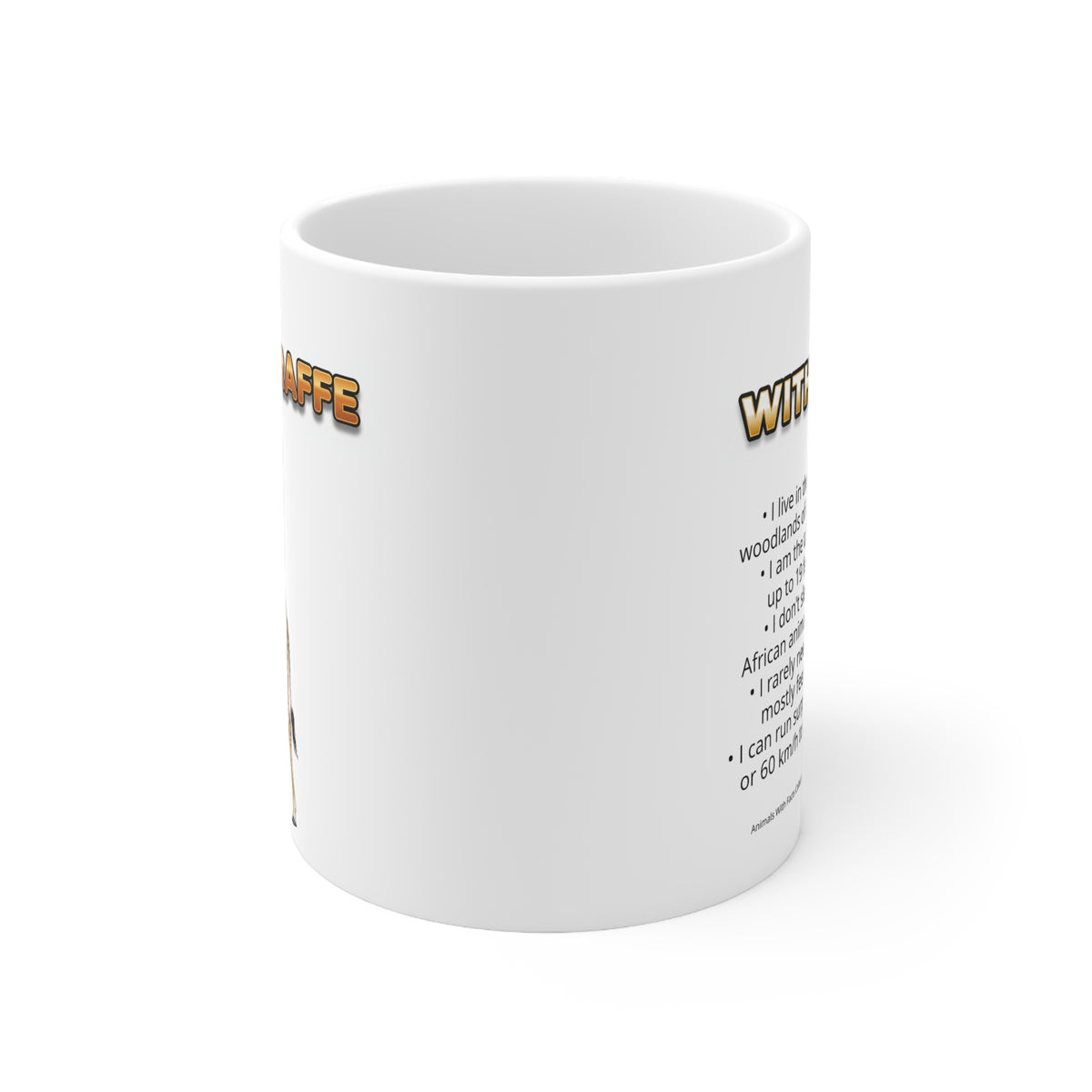 Giraffe Coffee Mug – 11oz Ceramic Mug for Animals With Facts Series 1 Gifts