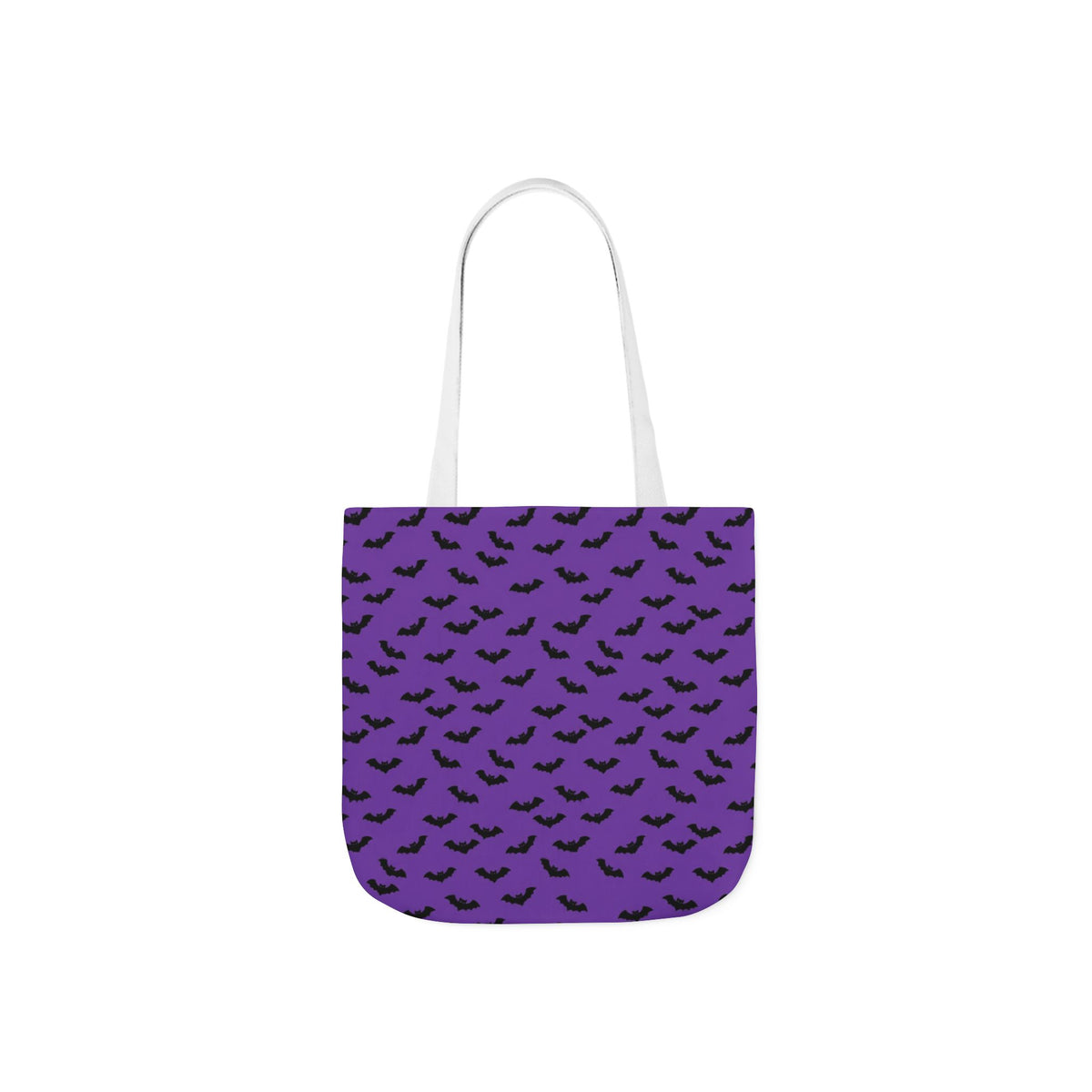 Halloween Purple Black Bat Pattern Canvas Tote Bag
