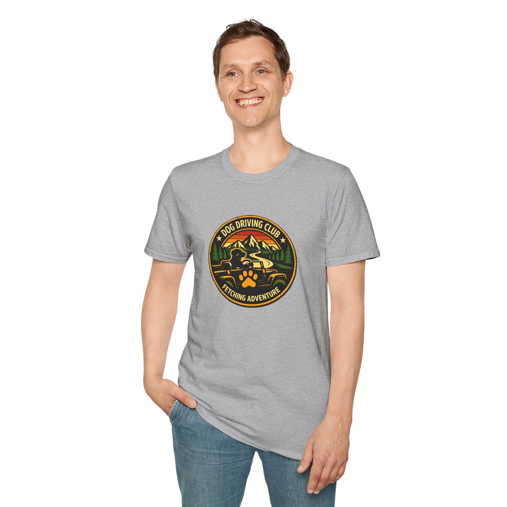 Official Dog Driving Club T‑Shirt — Pawprint Adventure Graphic Tee