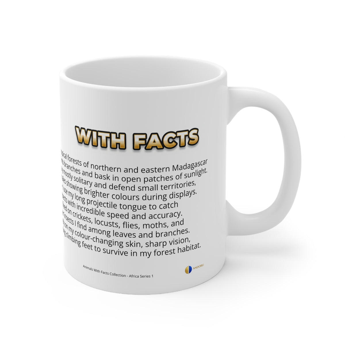 Panther Chameleon Coffee Mug – 11oz Ceramic Mug for Animals With Facts Series 1 Gifts