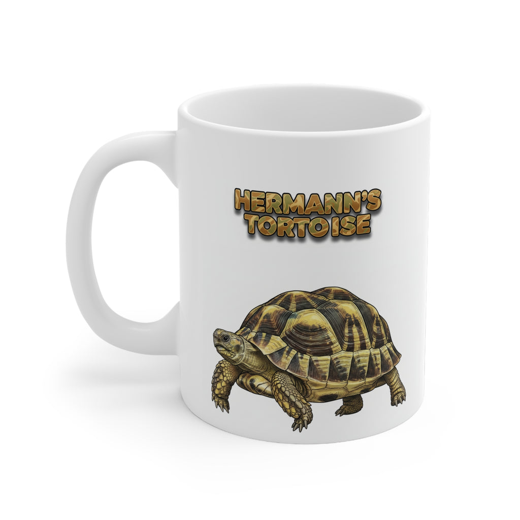Hermann's Tortoise Coffee Mug – 11oz Ceramic Mug for Animals With Facts Series 3 Gifts