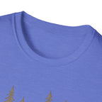 Camping Tent Tee — Minimal Lakeside Campfire Graphic T-Shirt