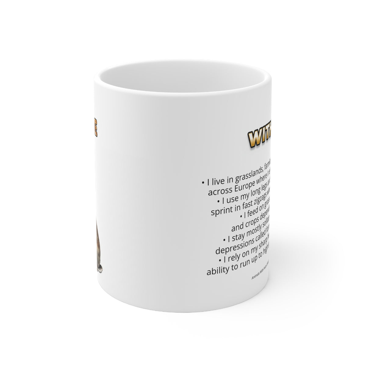 Hare Coffee Mug – 11oz Ceramic Mug for Animals With Facts Series 3 Gifts