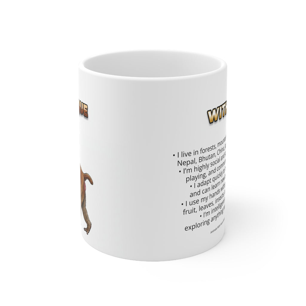 Macaque Coffee Mug – 11oz Ceramic Mug for Animals With Facts Series 2 Gifts