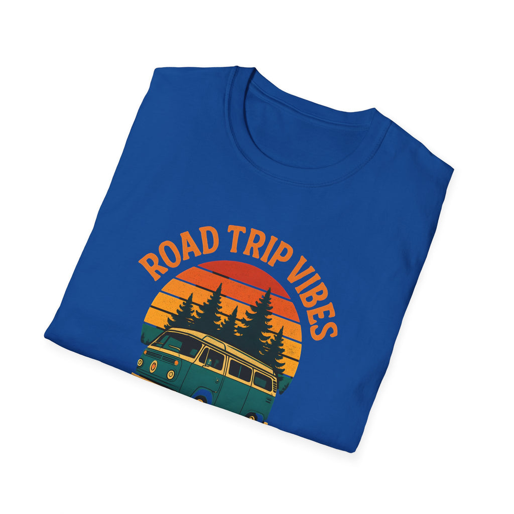 Road Trip Vibes T-Shirt — Retro Van Sunset Graphic