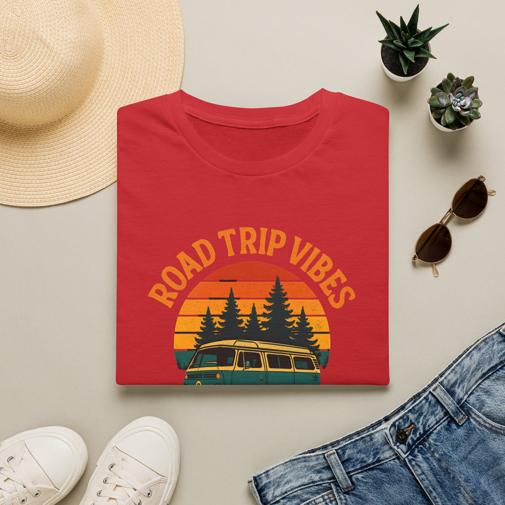 Road Trip Vibes T-Shirt — Retro Van Sunset Graphic