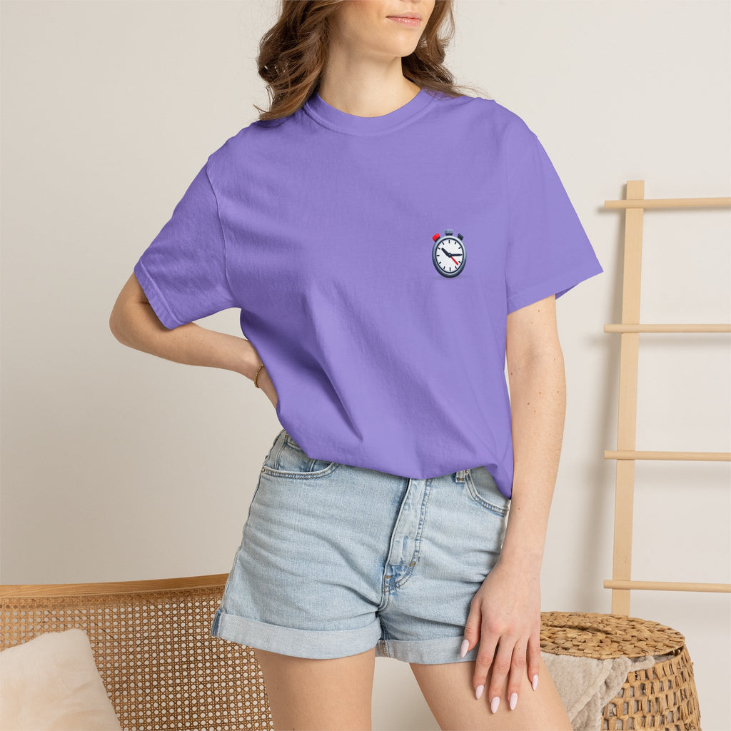 Pocket Alarm Clock Graphic Tee — Minimalist Timekeeper T-Shirt