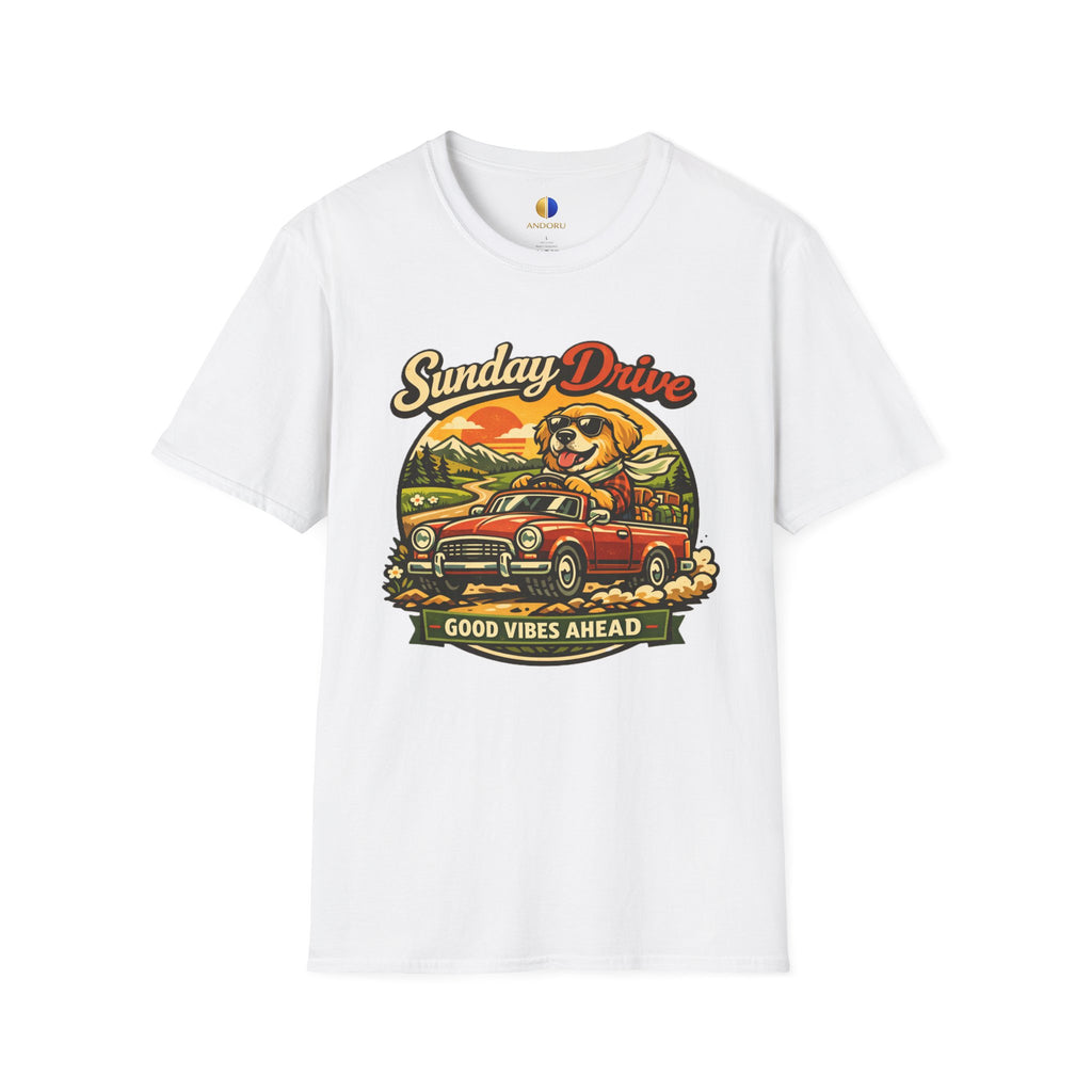 Sunday Drive Tee — Good Vibes Ahead Vintage Road Trip T-Shirt