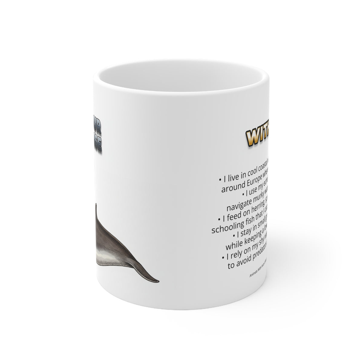 Harbour Porpoise Coffee Mug – 11oz Ceramic Mug for Animals With Facts Series 3 Gifts