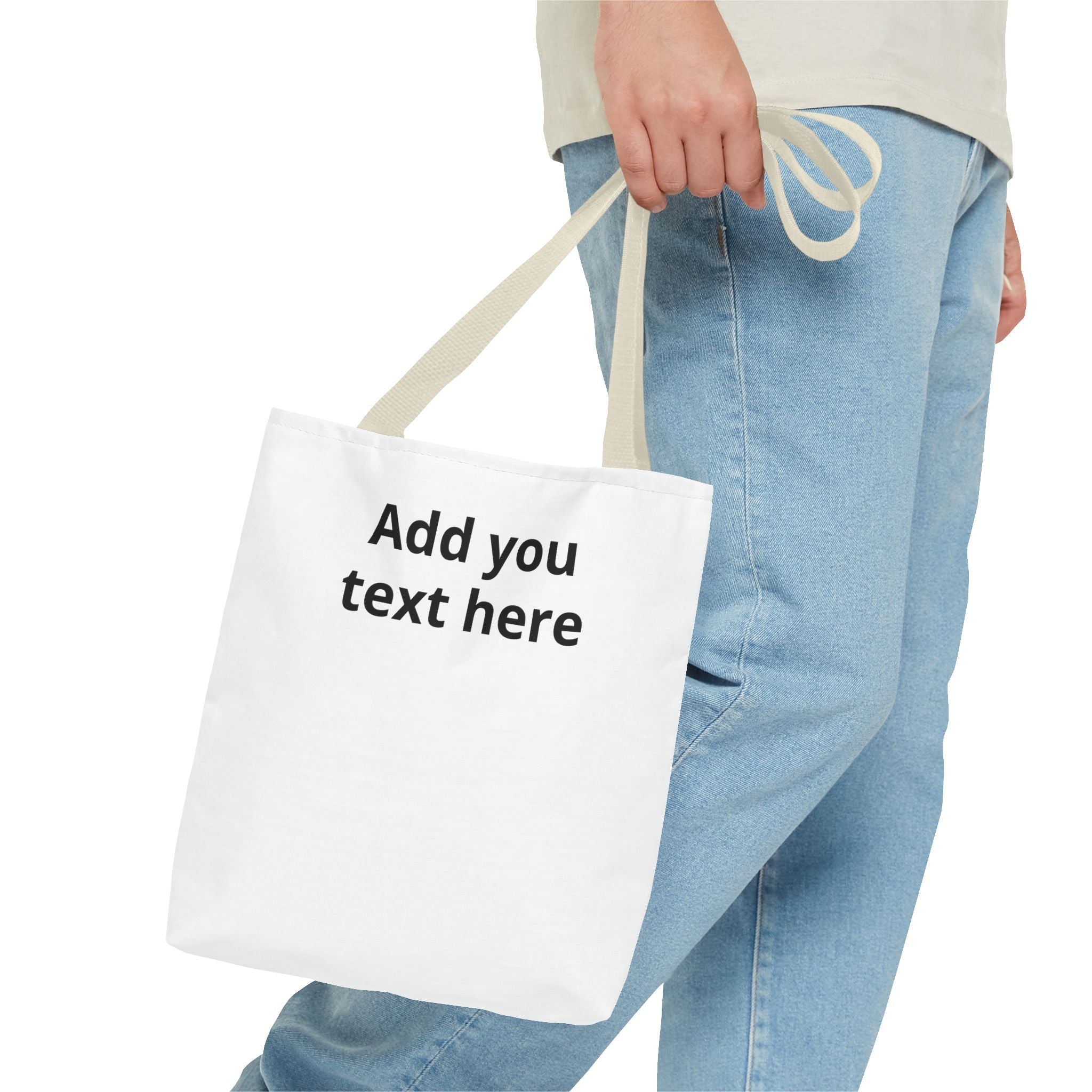 Personalized Tote Bag — Custom Text AOP Reusable Shopping Tote