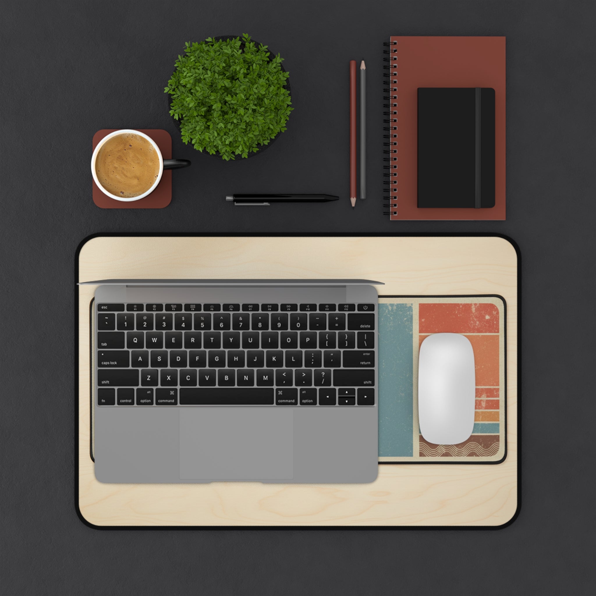 Personalized Vintage Retro Sunset Desk Mat