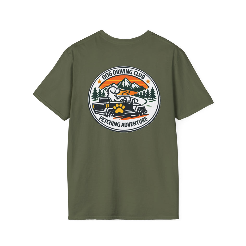 Low Rider Cruise Dog T-Shirt — Retro Palm Sunset Graphic Tee