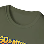 60s Music T-Shirt — Retro Peace & Love Vintage Radio Design