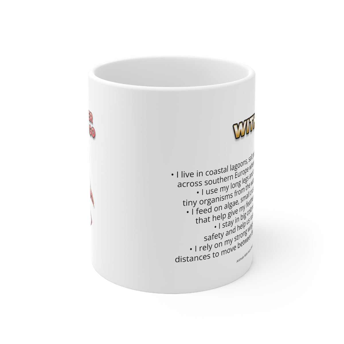 Greater Flamingo Coffee Mug – 11oz Ceramic Mug for Animals With Facts Series 3 Gifts