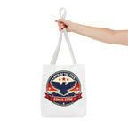 Patriotic Eagle Tote Bag - "Land of the Free Since 1776" Americana Canvas Tote