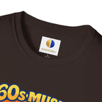 60s Music T-Shirt — Retro Peace & Love Vintage Radio Design