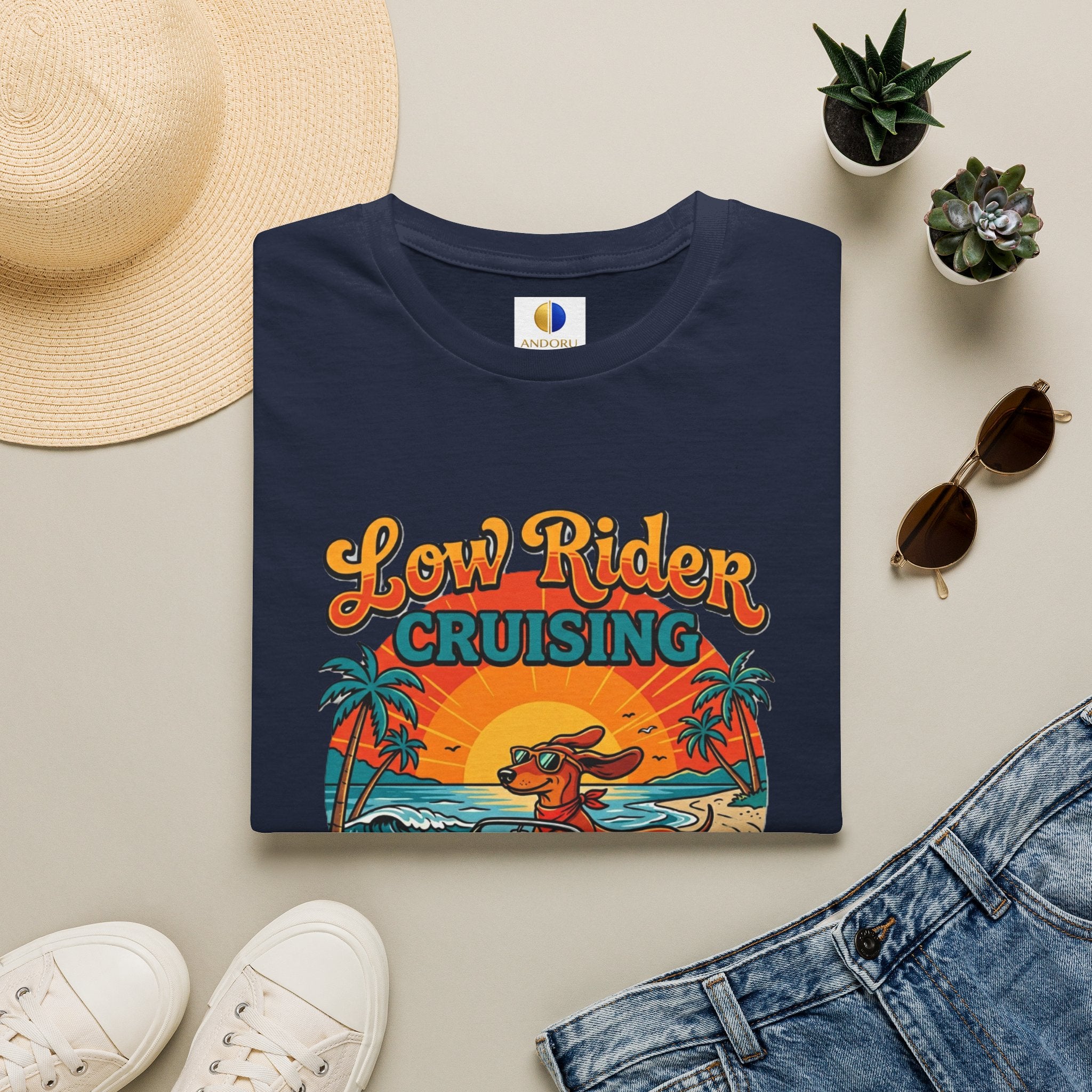 Low Rider Cruising T-Shirt — Retro Beach Car Sunset Tee