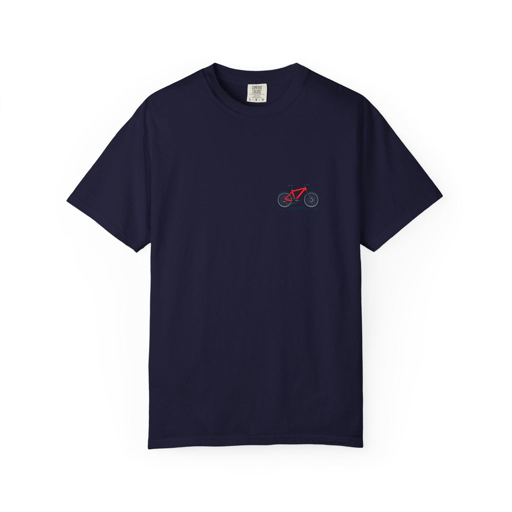 Minimal Pink Bicycle Chest Print T-Shirt — Casual Cycling Graphic Tee