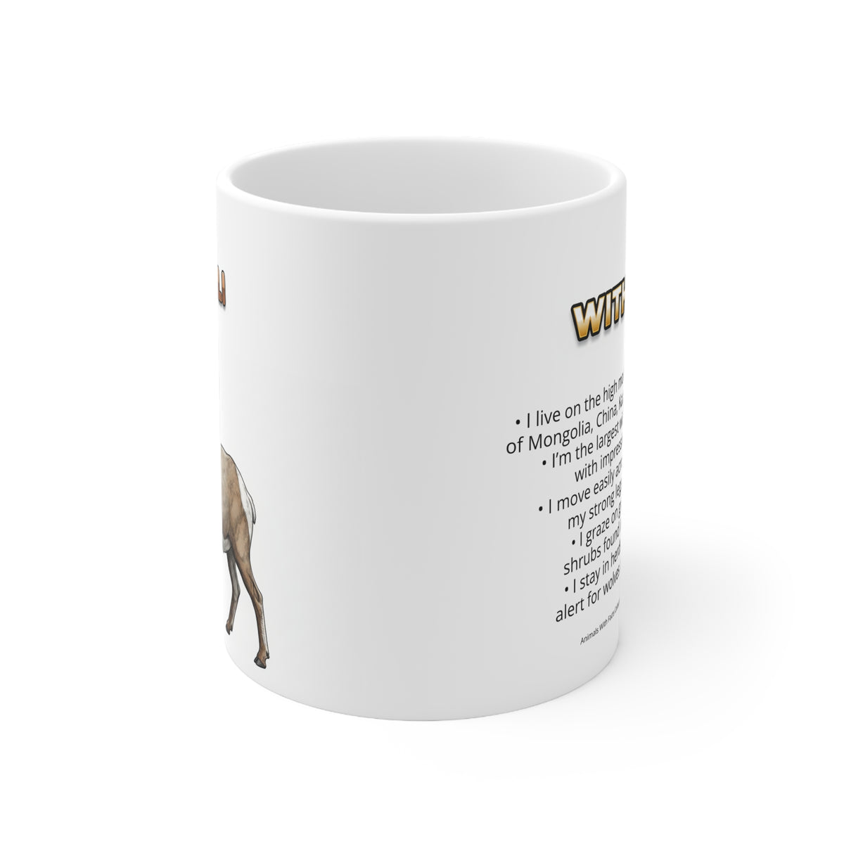 Argali Coffee Mug – 11oz Ceramic Mug for Animals With Facts Series 2 Gifts