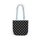 Halloween White Skulls Black Pattern Canvas Tote Bag