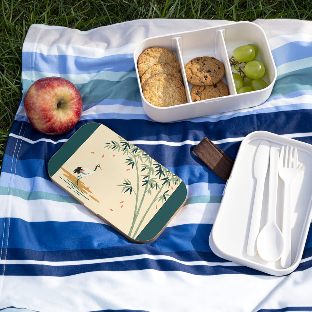 Japanese Crane & Bamboo Bento Lunch Box