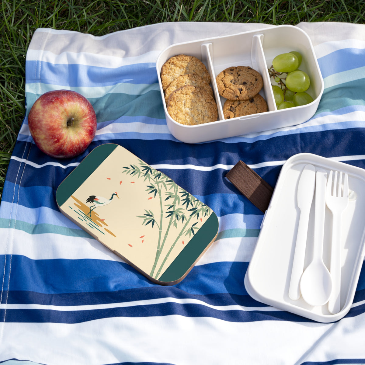 Japanese Crane & Bamboo Bento Lunch Box
