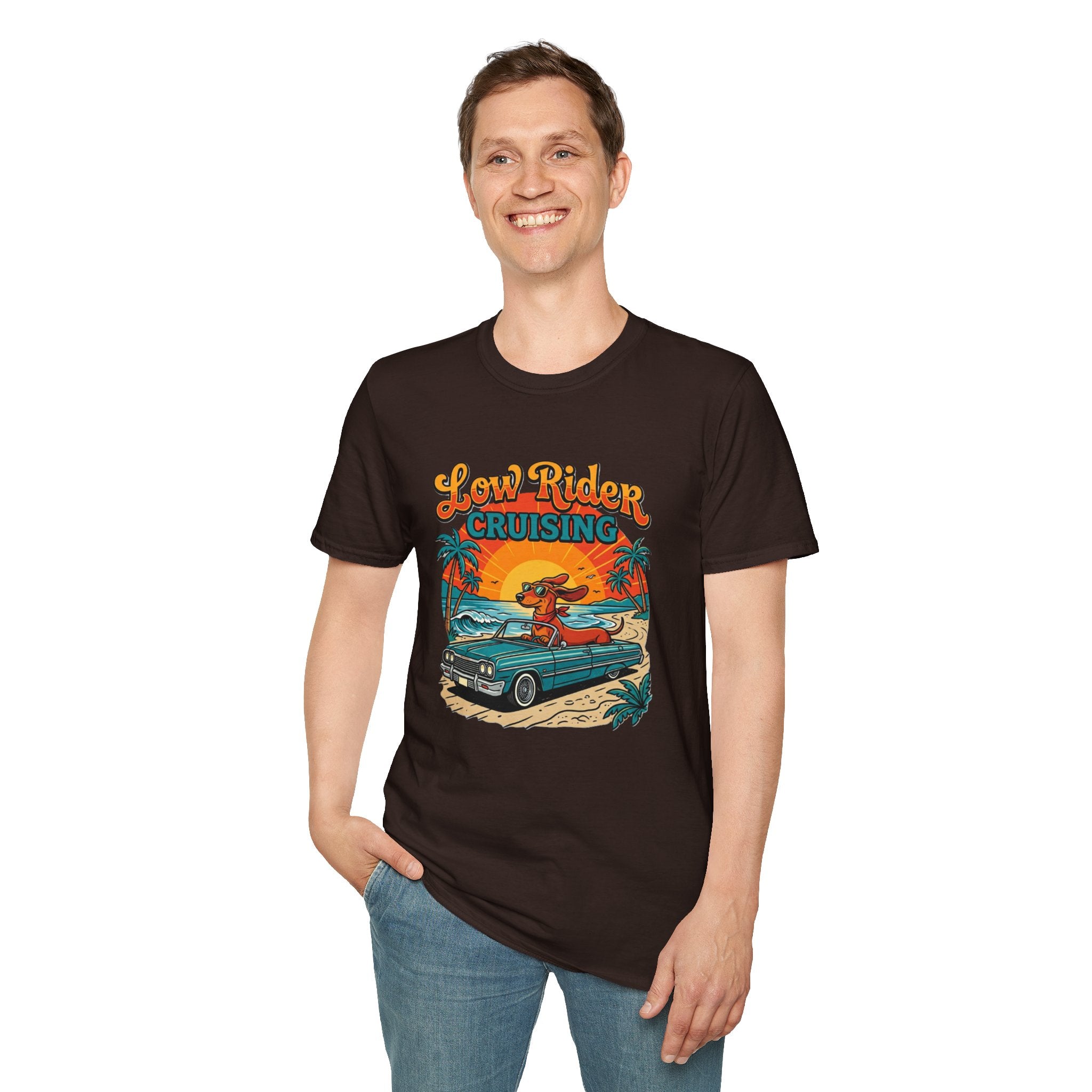 Low Rider Cruising T-Shirt — Retro Beach Car Sunset Tee
