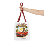 Cool Dog Cruising Tote Bag — Retro Convertible Beach Dog Beach Tote