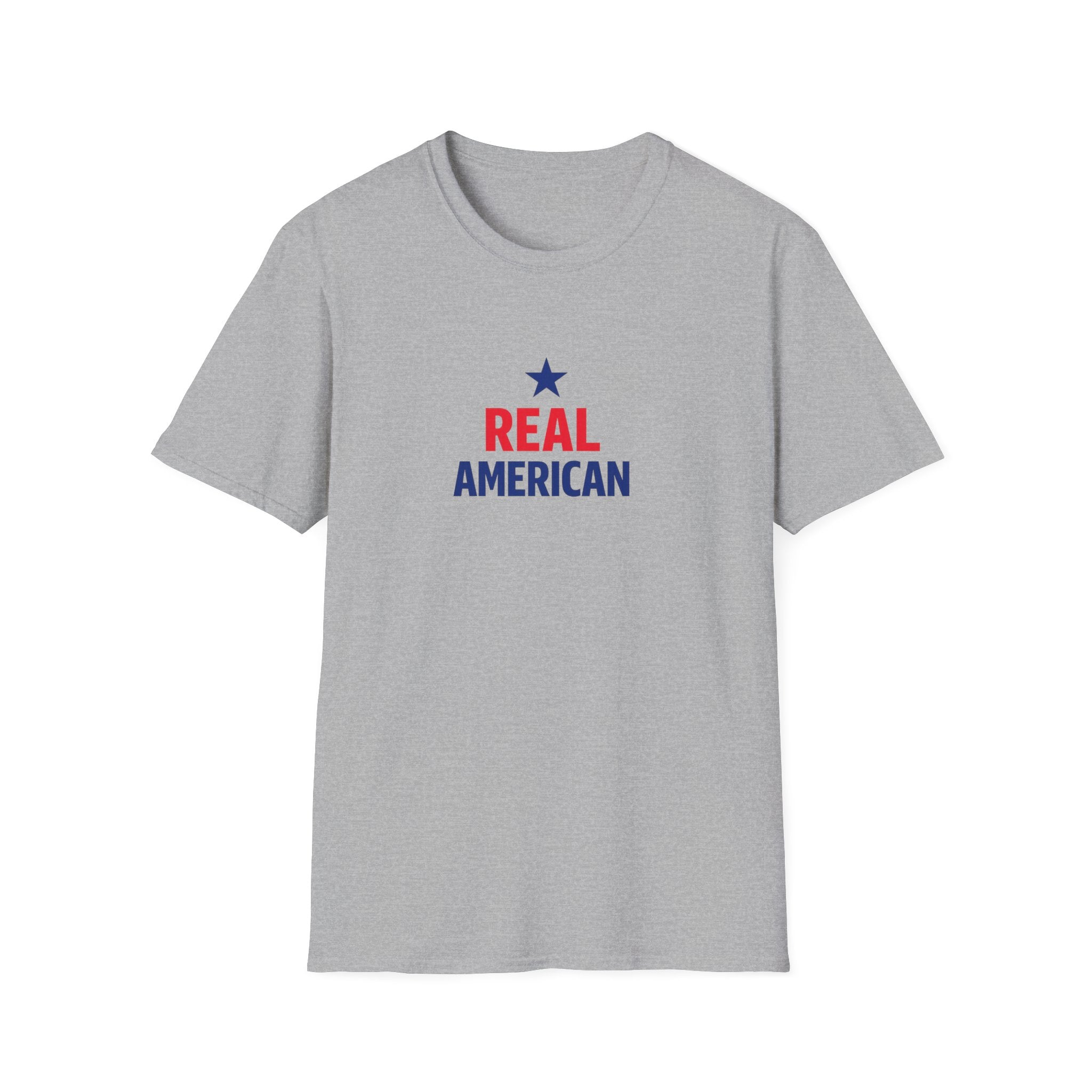 Real American T-Shirt — Patriotic Star Graphic Tee for 4th of July