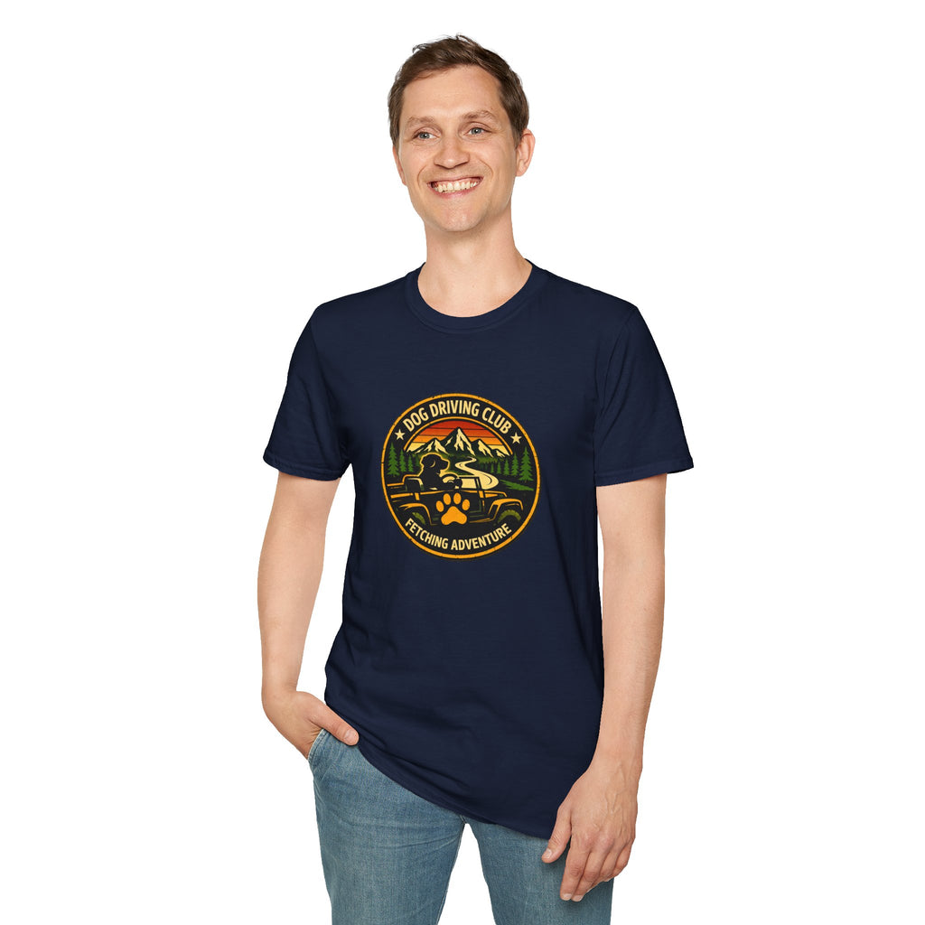 Official Dog Driving Club T‑Shirt — Pawprint Adventure Graphic Tee