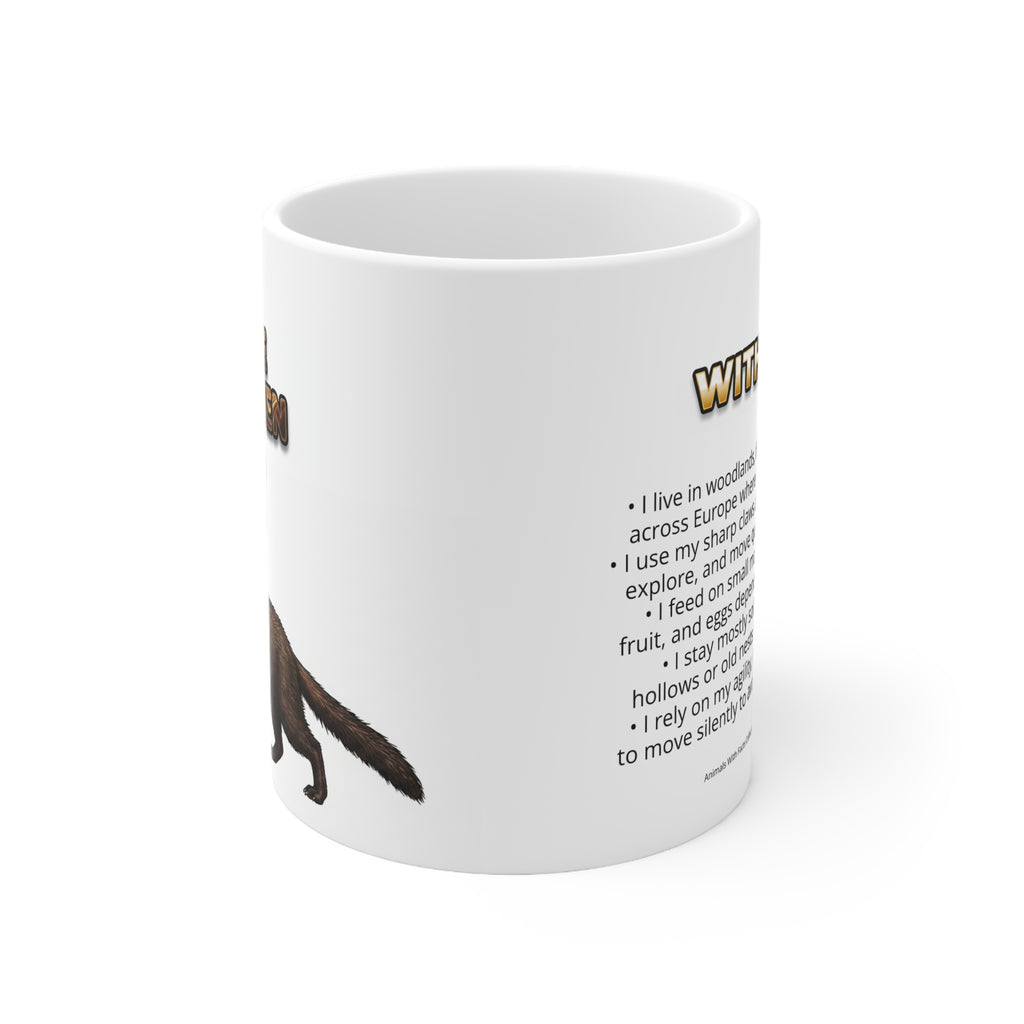 Pine Marten Coffee Mug – 11oz Ceramic Mug for Animals With Facts Series 3 Gifts