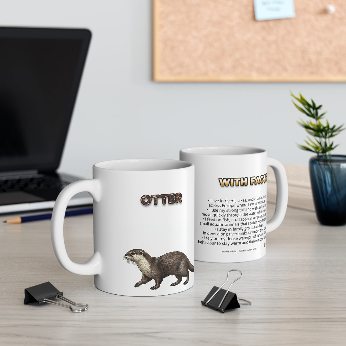 Otter Coffee Mug – 11oz Ceramic Mug for Animals With Facts Series 3 Gifts
