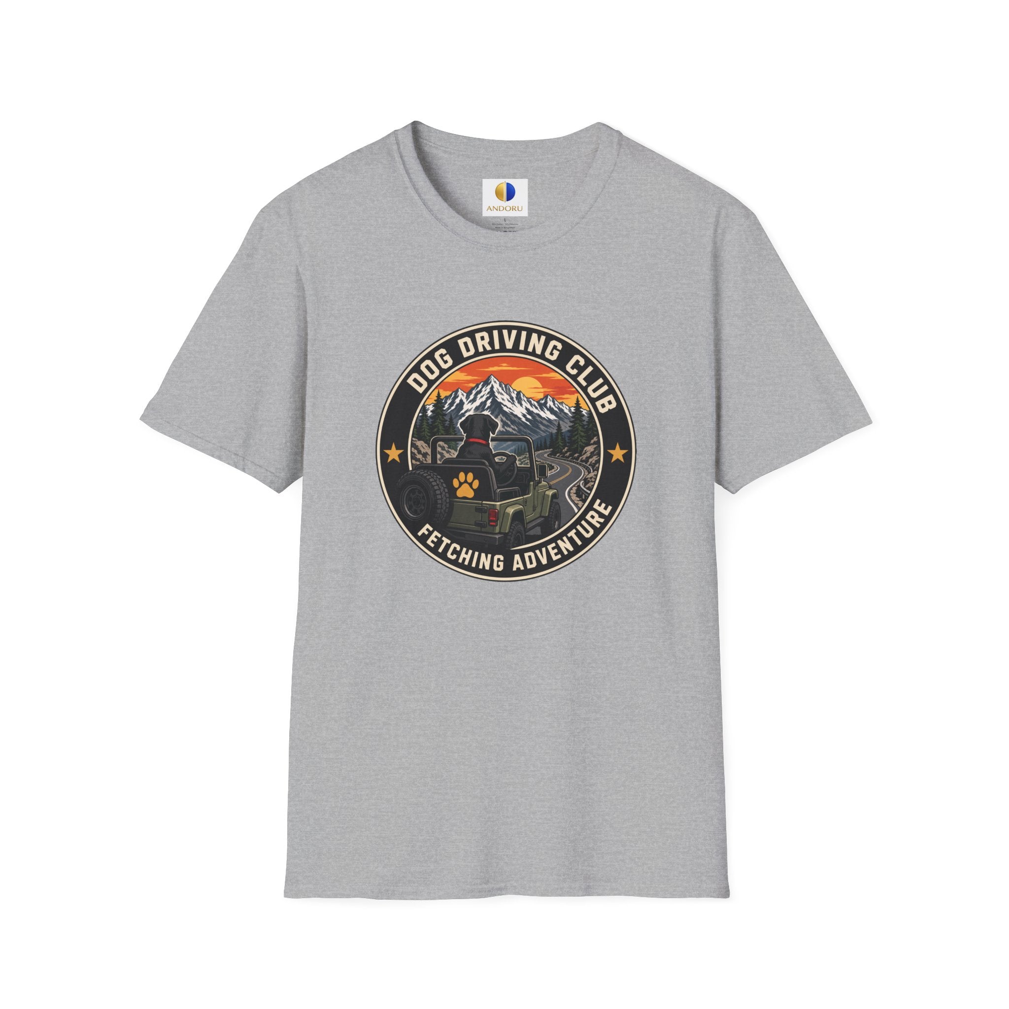 Official Dog Driving Club T‑Shirt — Pawprint Adventure Graphic Tee