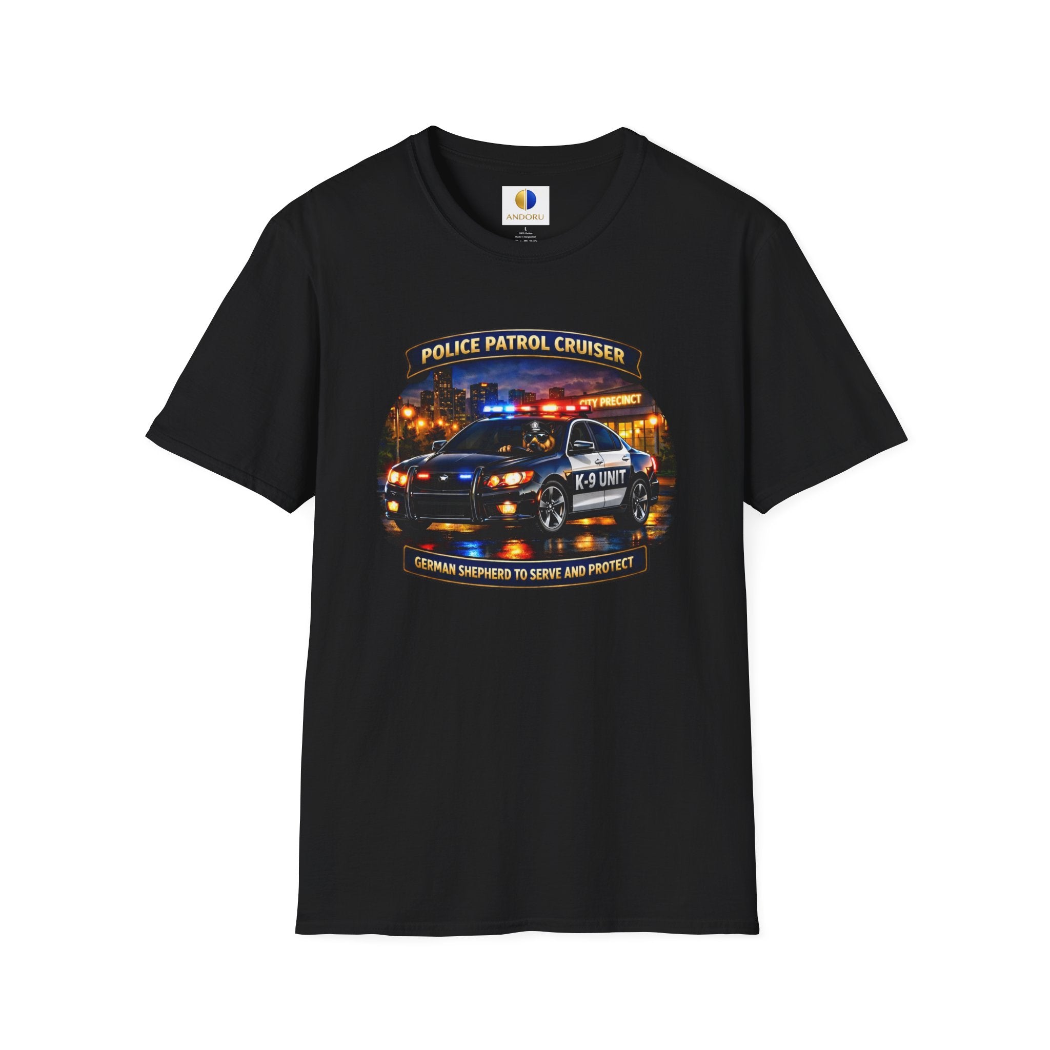 Police Patrol Cruiser K-9 Unit T-Shirt — Thin Blue Line Tribute Tee