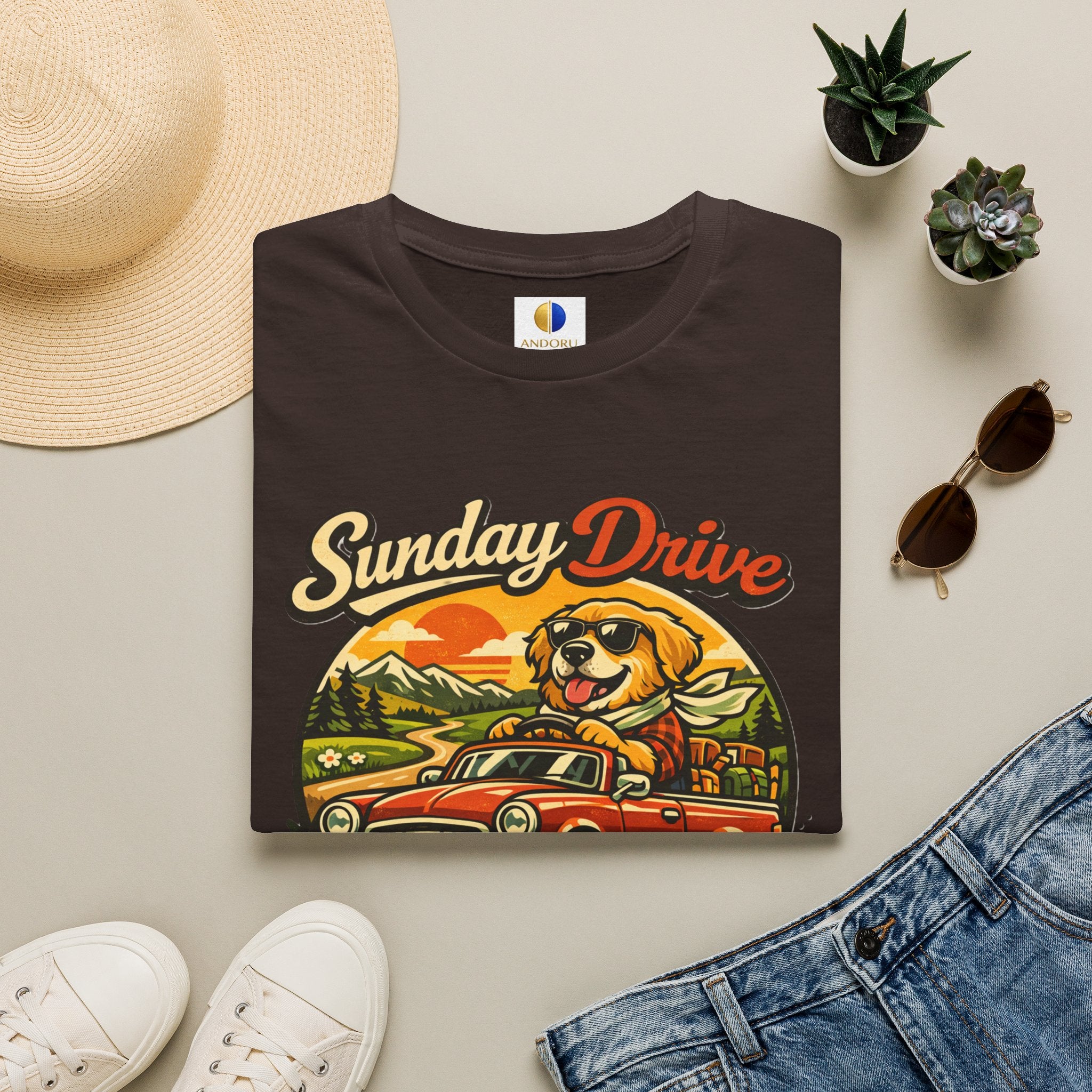Sunday Drive Tee — Good Vibes Ahead Vintage Road Trip T-Shirt