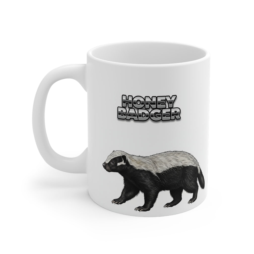 Honey Badger Coffee Mug – 11oz Ceramic Mug for Animals With Facts Series 1 Gifts