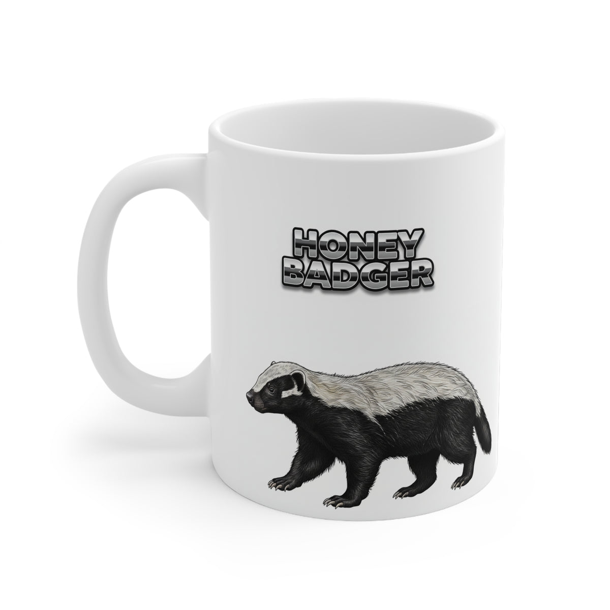Honey Badger Coffee Mug – 11oz Ceramic Mug for Animals With Facts Series 1 Gifts