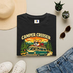 Camper Cruiser T-Shirt — Cute Corgi Van Life Graphic Tee for Camping Lovers
