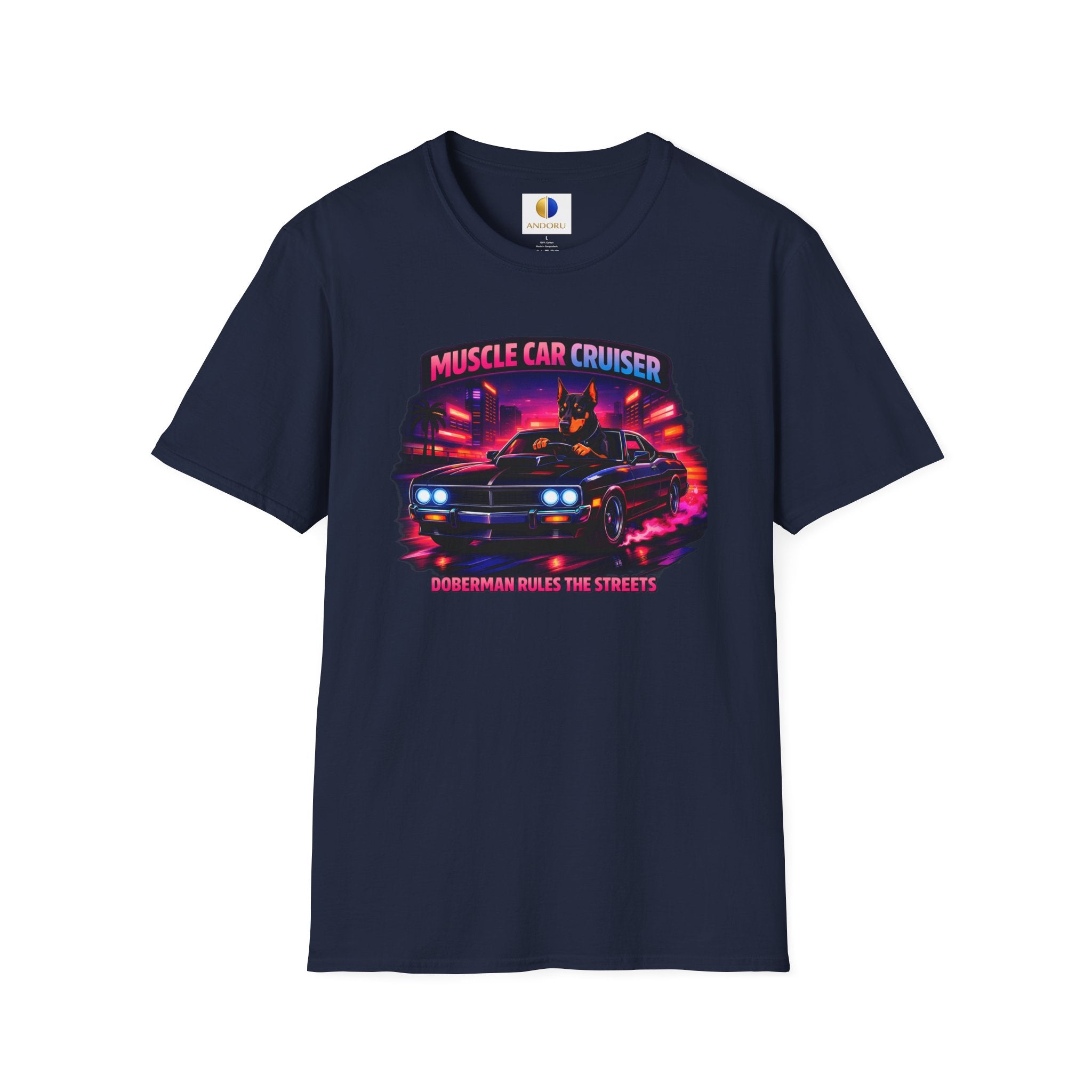 Muscle Car Cruiser T-Shirt — Retro Neon Night Rider Graphic Tee