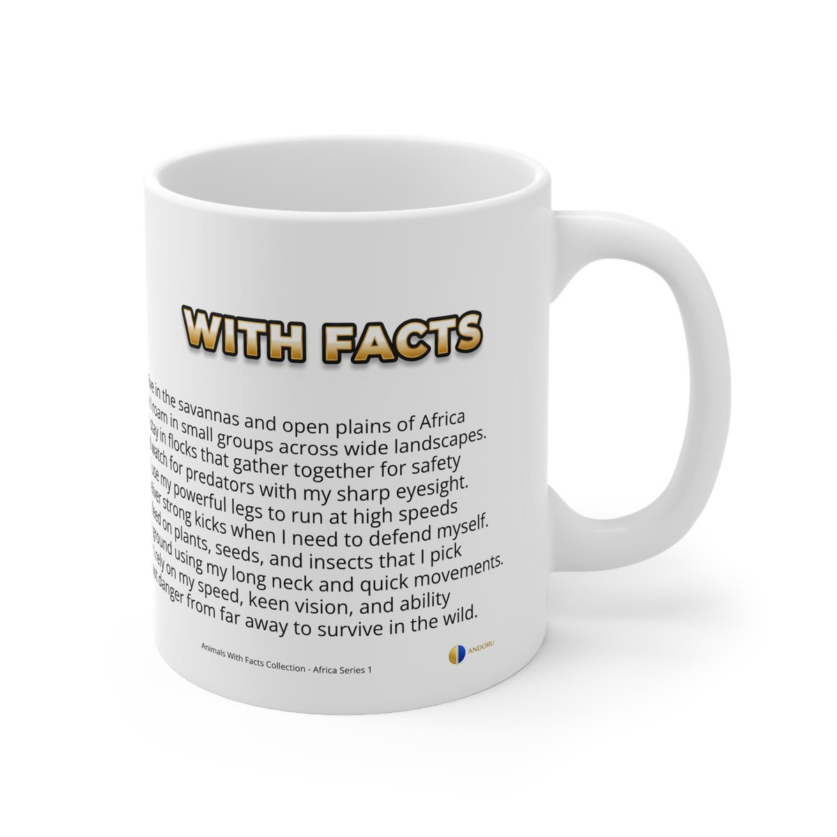 Ostrich Coffee Mug – 11oz Ceramic Mug for Animals With Facts Series 1 Gifts