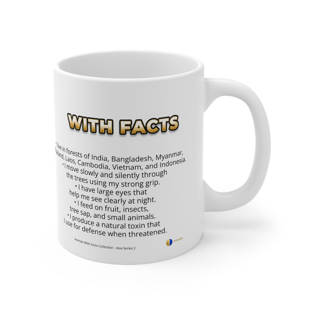 Slow Loris Coffee Mug – 11oz Ceramic Mug for Animals With Facts Series 2 Gifts