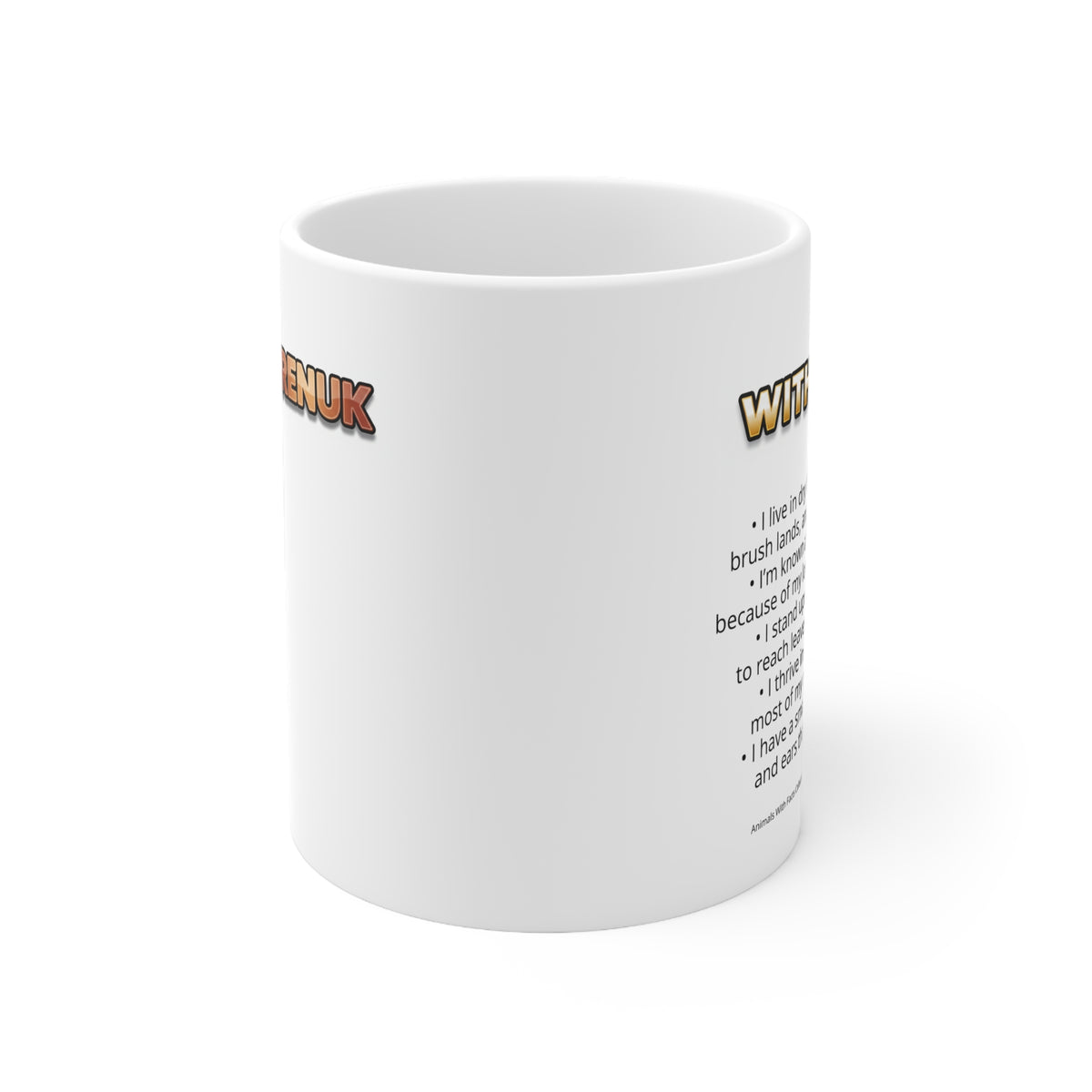 Gerenuk Coffee Mug – 11oz Ceramic Mug for Animals With Facts Series 1 Gifts