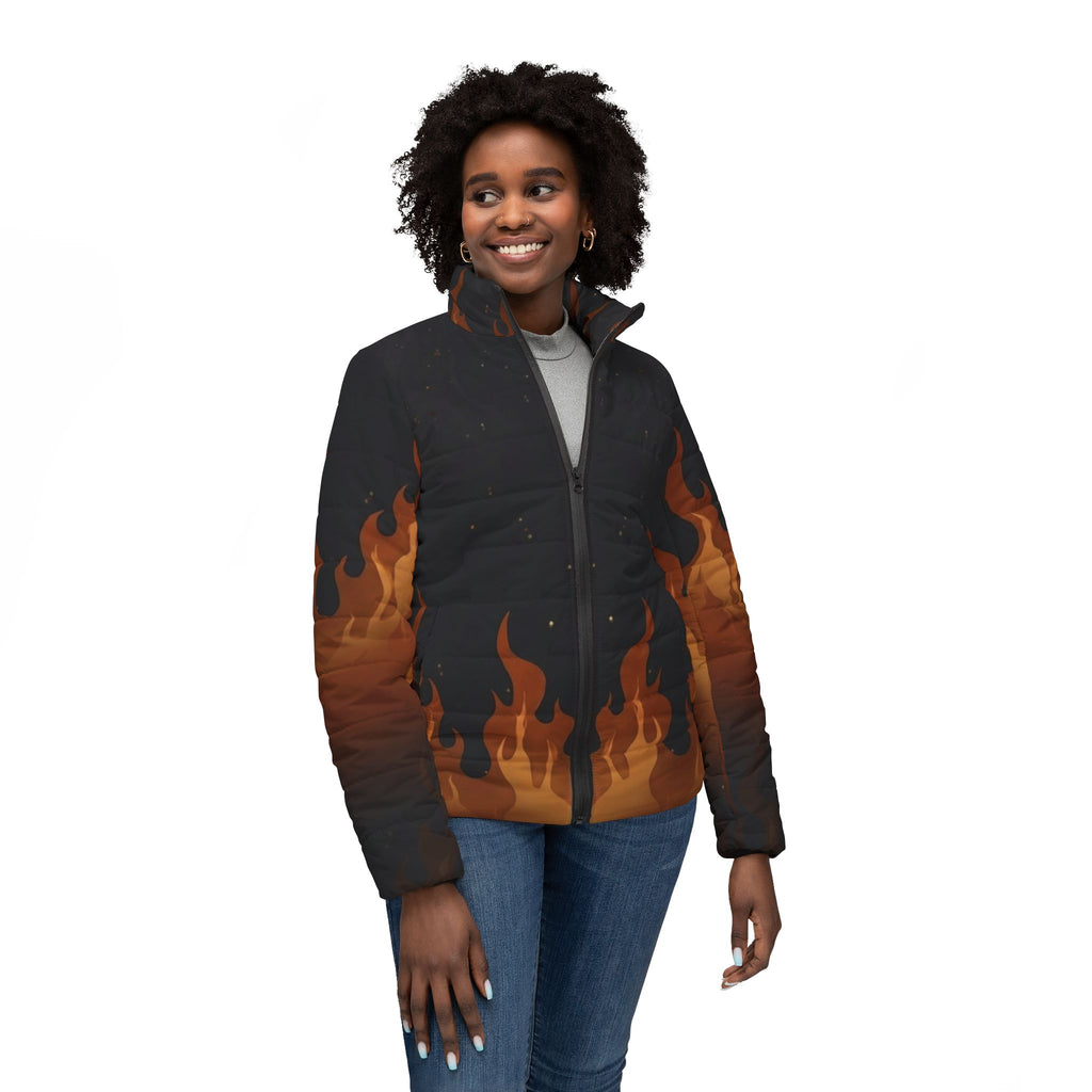 Women’s Phoenix Flame Puffer Jacket (AOP)