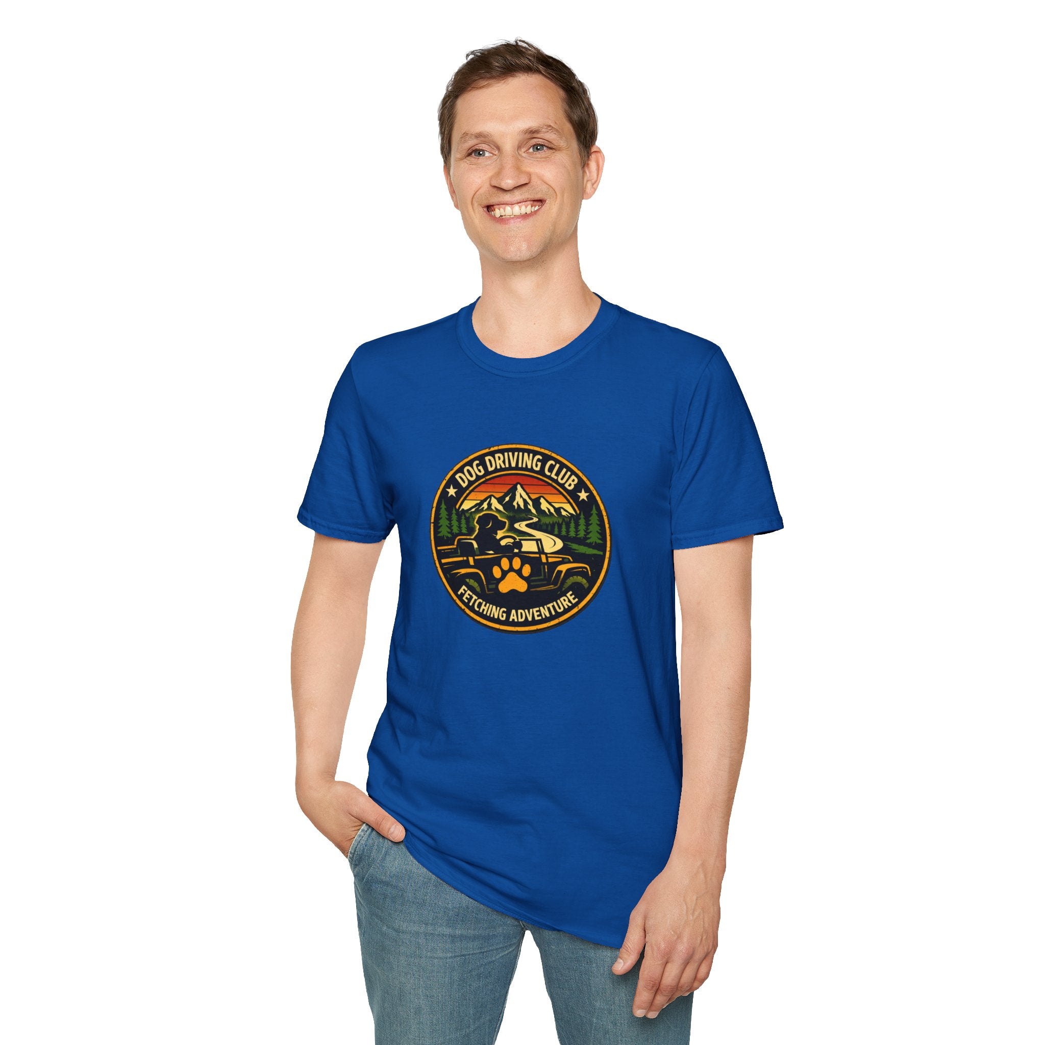 Official Dog Driving Club T‑Shirt — Pawprint Adventure Graphic Tee