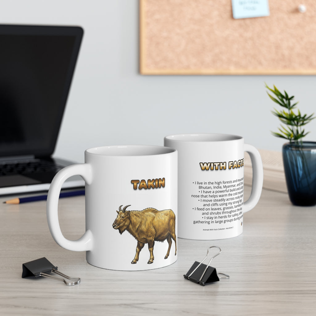 Takin Coffee Mug – 11oz Ceramic Mug for Animals With Facts Series 2 Gifts