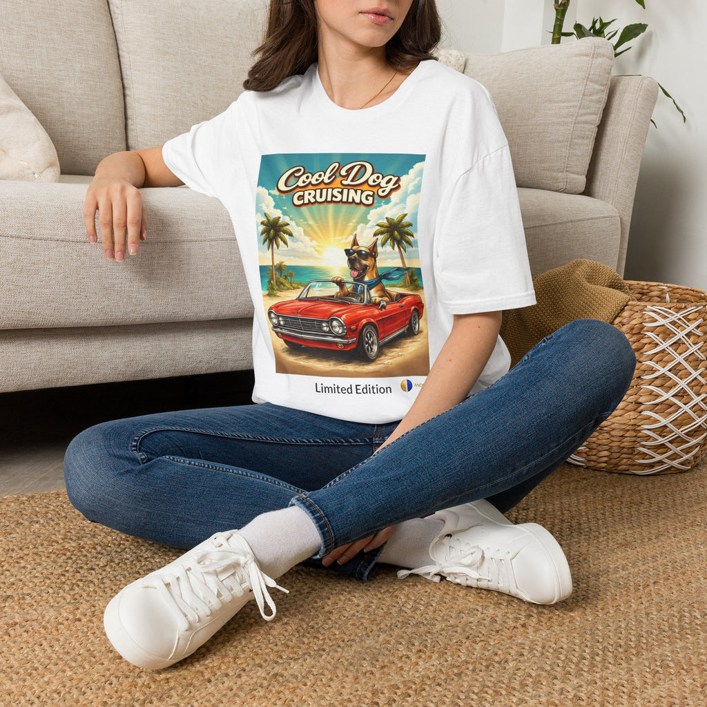 Cool Dog Cruising T-Shirt — Vintage Beach Car Graphic Tee