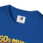 60s Music T-Shirt — Retro Peace & Love Vintage Radio Design