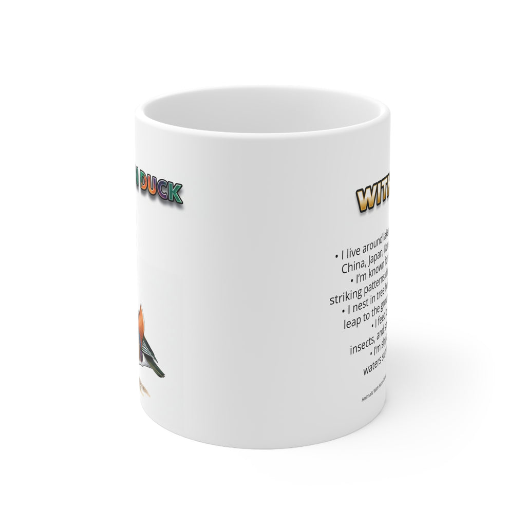 Mandarin Duck Coffee Mug – 11oz Ceramic Mug for Animals With Facts Series 2 Gifts