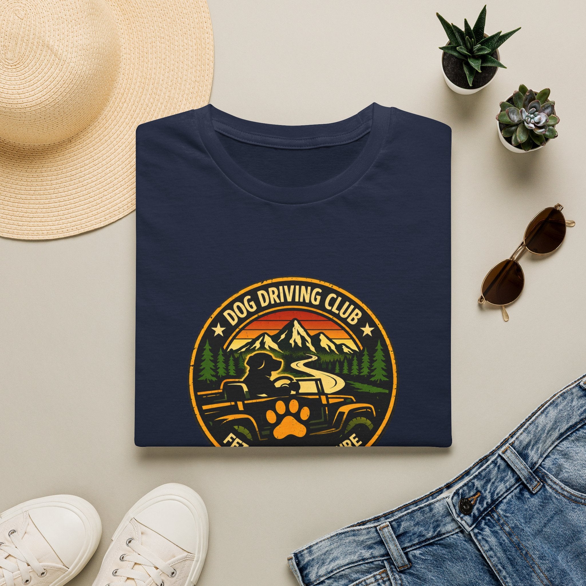 Official Dog Driving Club T‑Shirt — Pawprint Adventure Graphic Tee