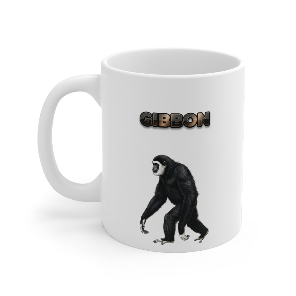 Gibbon Coffee Mug – 11oz Ceramic Mug for Animals With Facts Series 2 Gifts